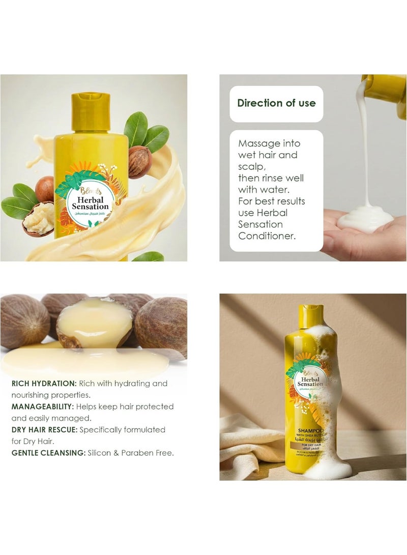 Blends Herbal Sensation Shampoo with Shea Butter for Dry Hair - Deep Moisture & Nourishment - Silicon & Paraben Free - 850 ml - Image 2